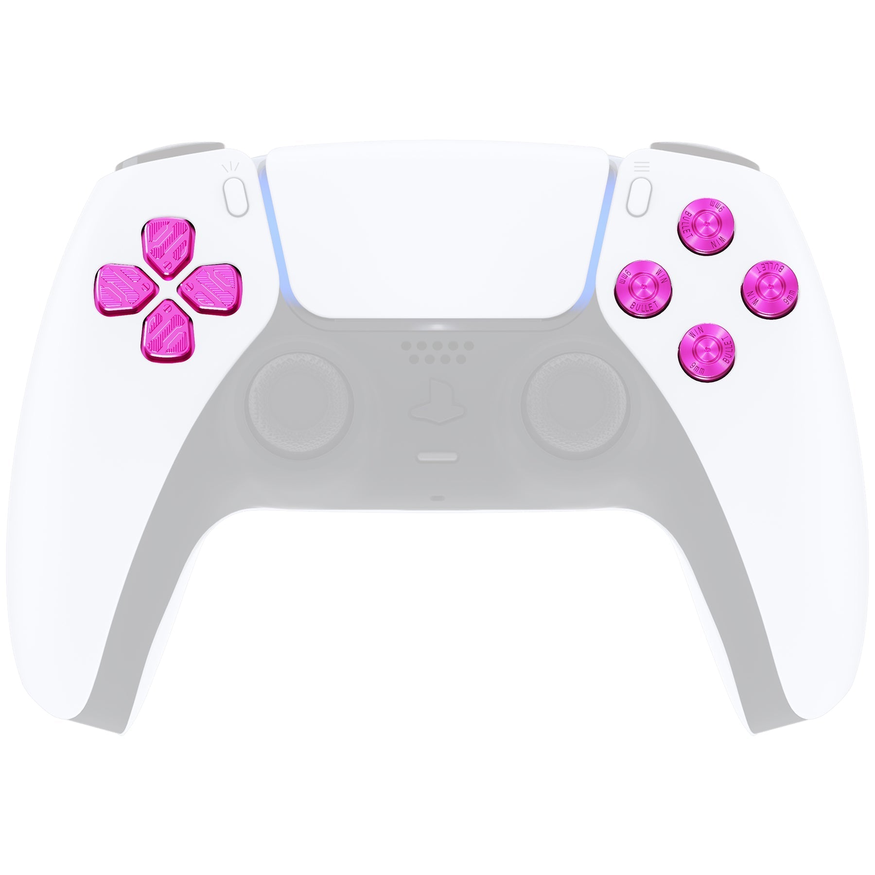 eXtremeRate Replacement Aluminum Metal Dpad ABXY Buttons for PS5 Controller - Purple eXtremeRate
