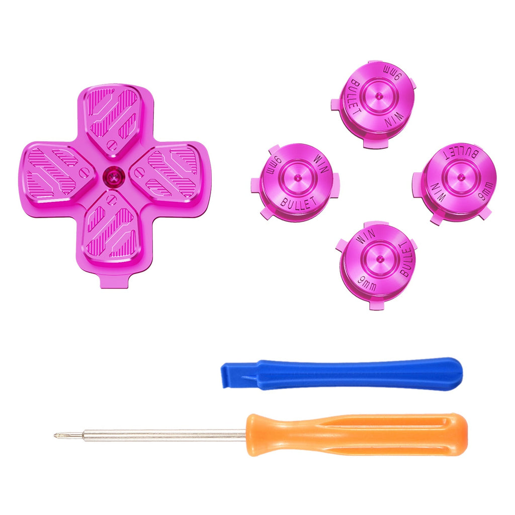 eXtremeRate Replacement Aluminum Metal Dpad ABXY Buttons for PS5 Controller - Purple eXtremeRate