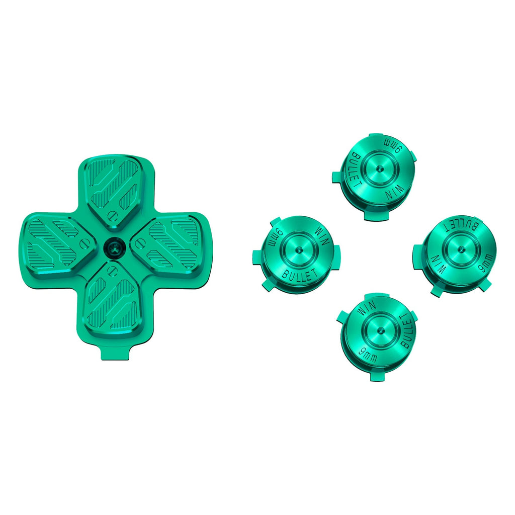 eXtremeRate Replacement Aluminum Metal Dpad ABXY Buttons for PS5 Controller - Green eXtremeRate