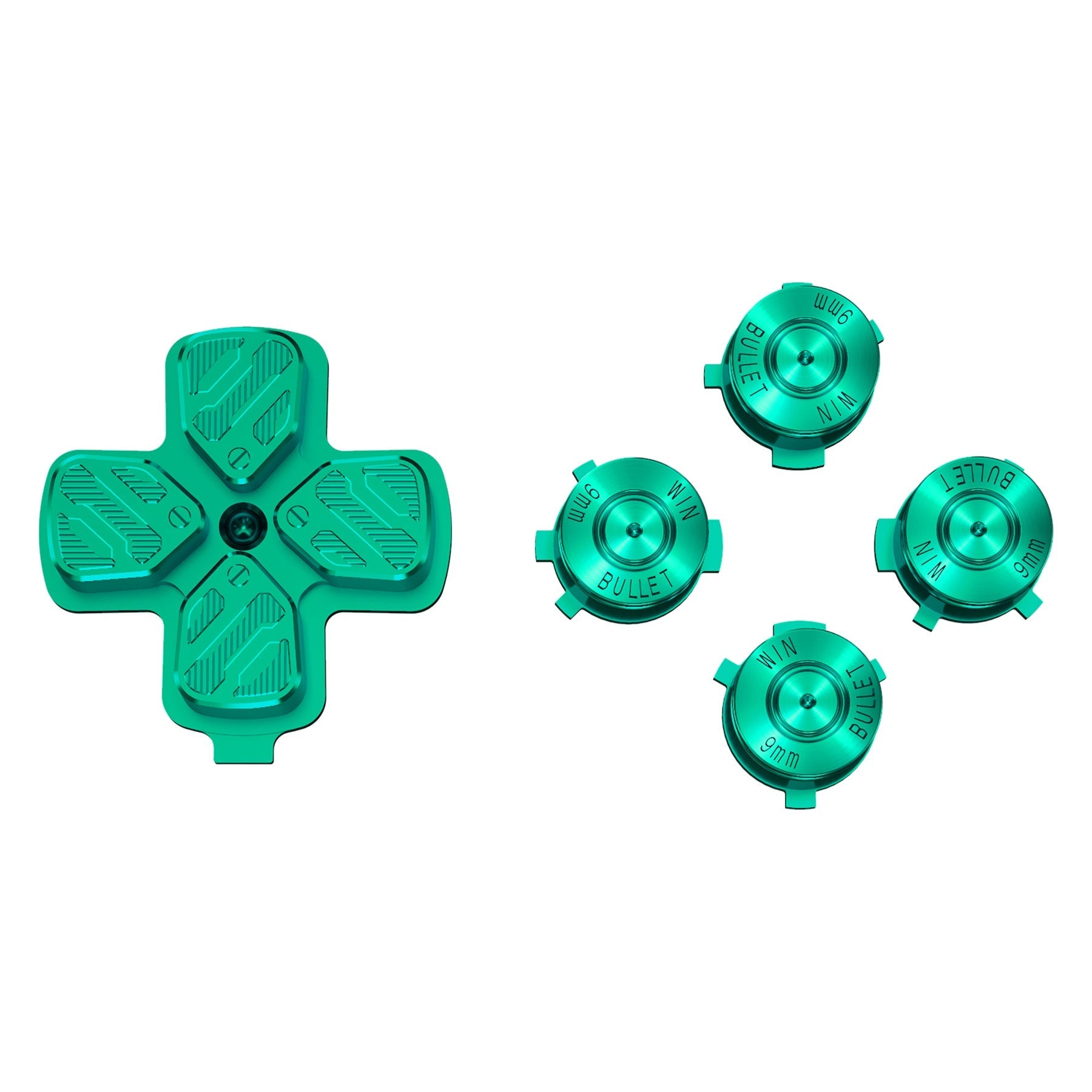 eXtremeRate Replacement Aluminum Metal Dpad ABXY Buttons for PS5 Controller - Green eXtremeRate