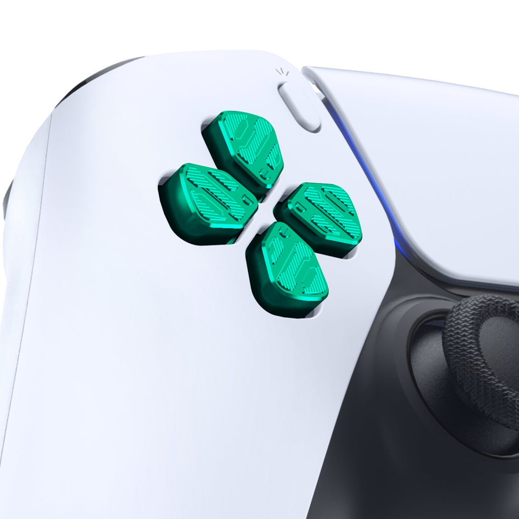 eXtremeRate Replacement Aluminum Metal Dpad ABXY Buttons for PS5 Controller - Green eXtremeRate
