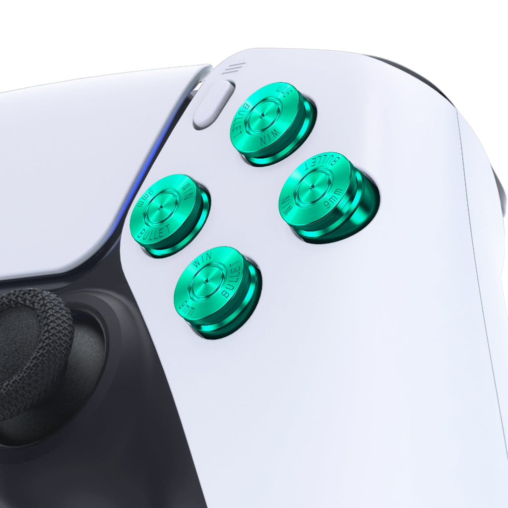 eXtremeRate Replacement Aluminum Metal Dpad ABXY Buttons for PS5 Controller - Green eXtremeRate