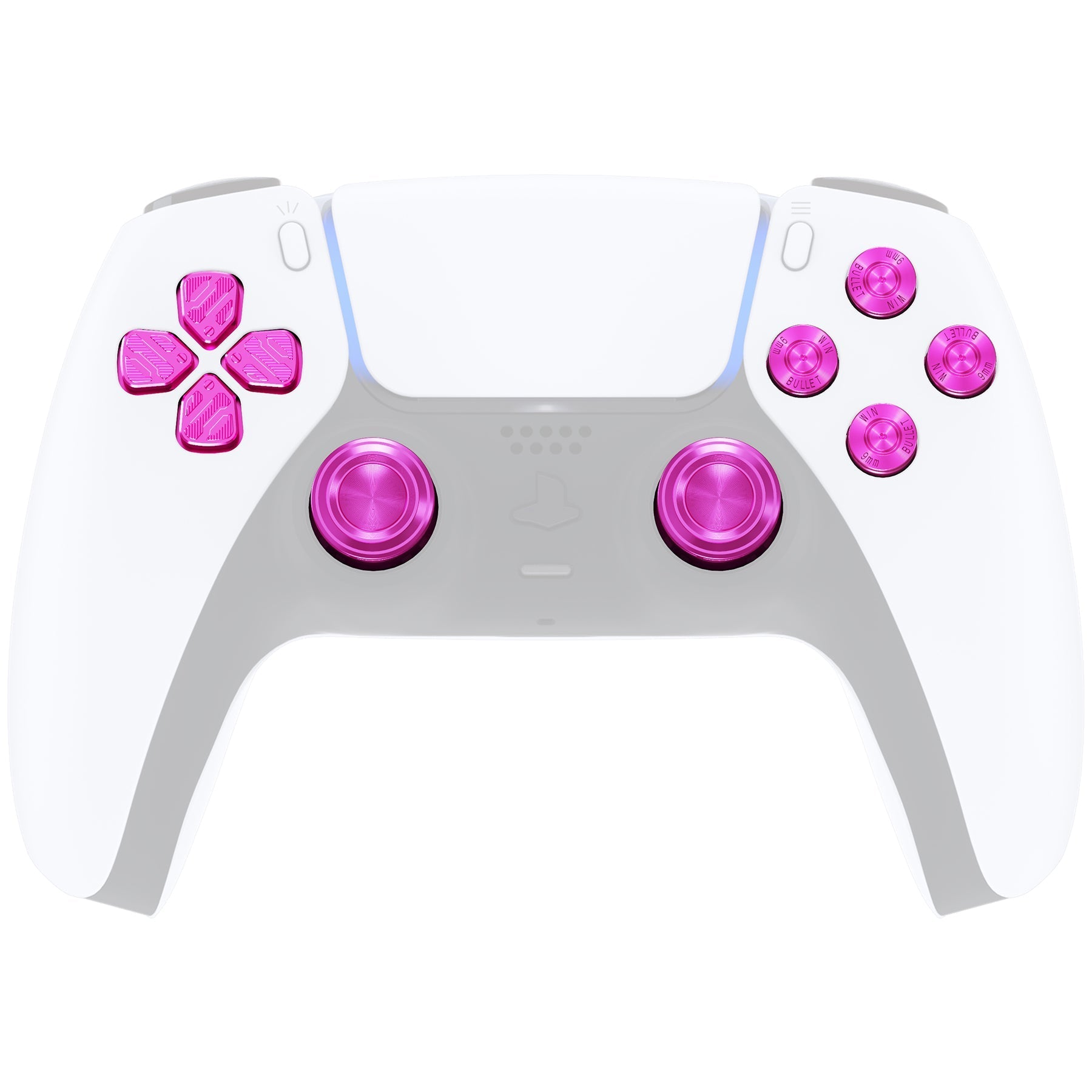 eXtremeRate Replacement Aluminum Metal Thumbsticks Dpad ABXY Buttons for PS5 Controller - Purple eXtremeRate