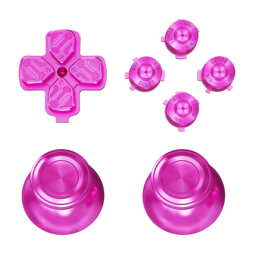 eXtremeRate Replacement Aluminum Metal Thumbsticks Dpad ABXY Buttons for PS5 Controller - Purple eXtremeRate