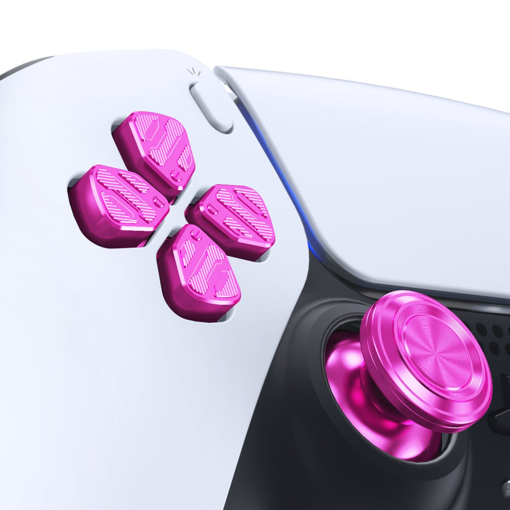 eXtremeRate Replacement Aluminum Metal Thumbsticks Dpad ABXY Buttons for PS5 Controller - Purple eXtremeRate