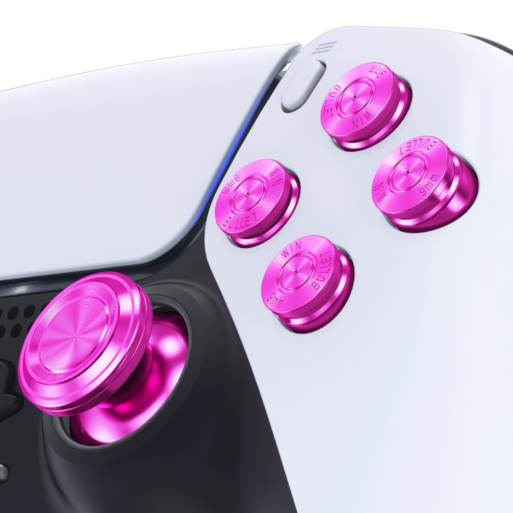 eXtremeRate Replacement Aluminum Metal Thumbsticks Dpad ABXY Buttons for PS5 Controller - Purple eXtremeRate