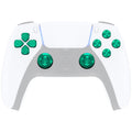 eXtremeRate Replacement Aluminum Metal Thumbsticks Dpad ABXY Buttons for PS5 Controller - Green eXtremeRate