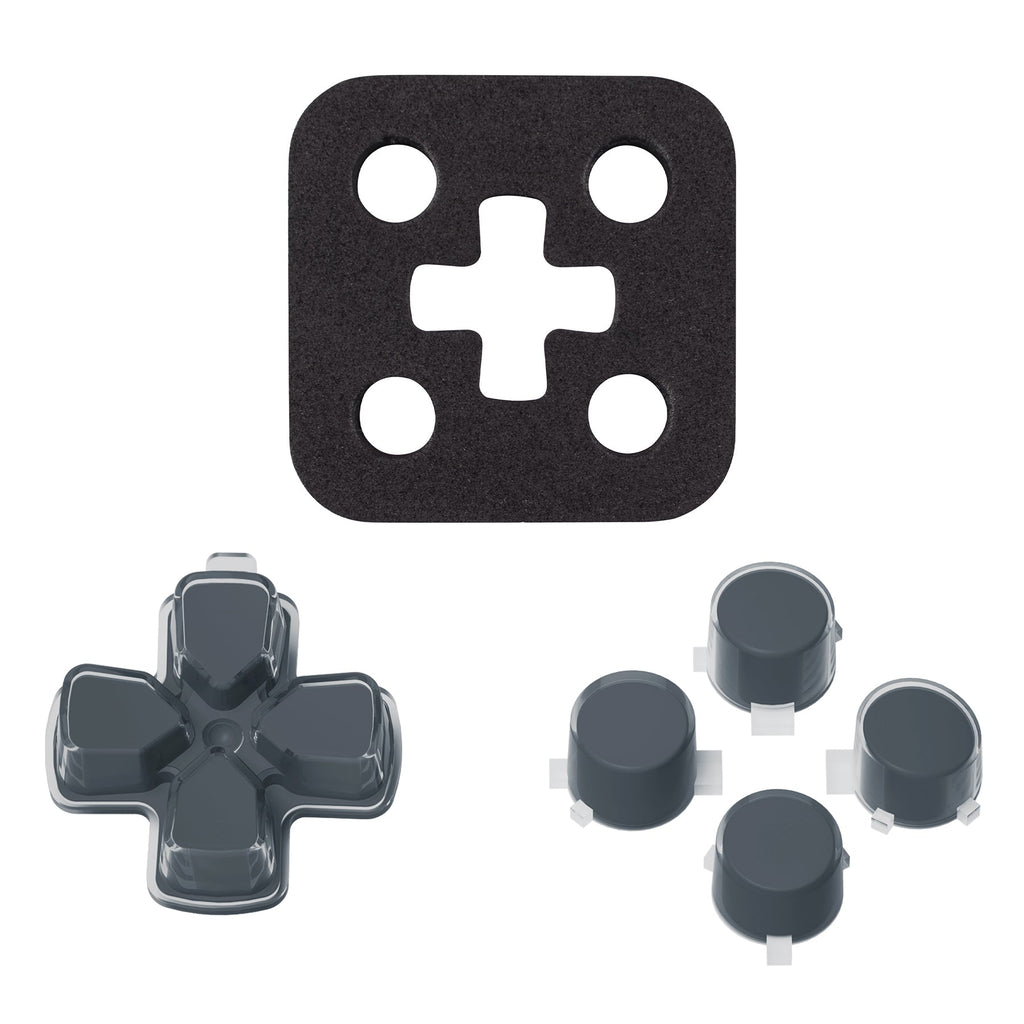 eXtremeRate Replacement No Letter Imprint Two-Tone Dpad Action Buttons for PS5 Controller - Gray & Clear eXtremeRate