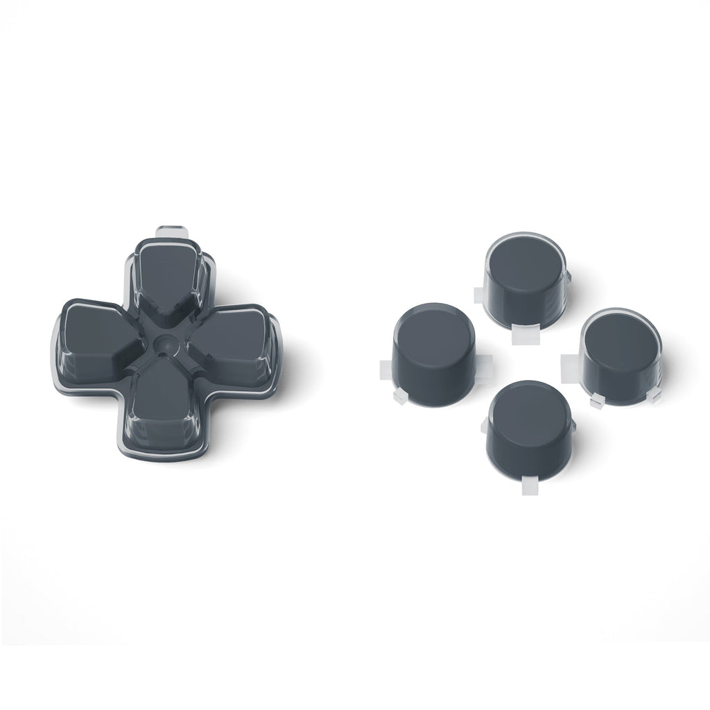 eXtremeRate Replacement No Letter Imprint Two-Tone Dpad Action Buttons for PS5 Controller - Gray & Clear eXtremeRate