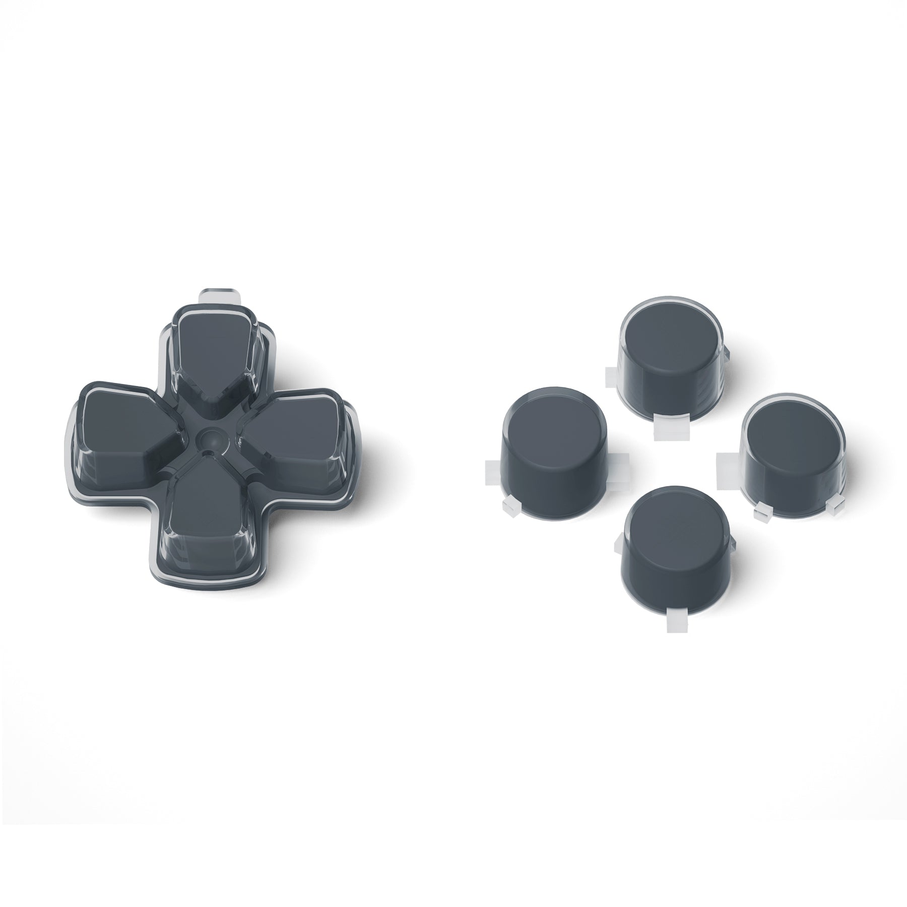 eXtremeRate Replacement No Letter Imprint Two-Tone Dpad Action Buttons for PS5 Controller - Gray & Clear eXtremeRate