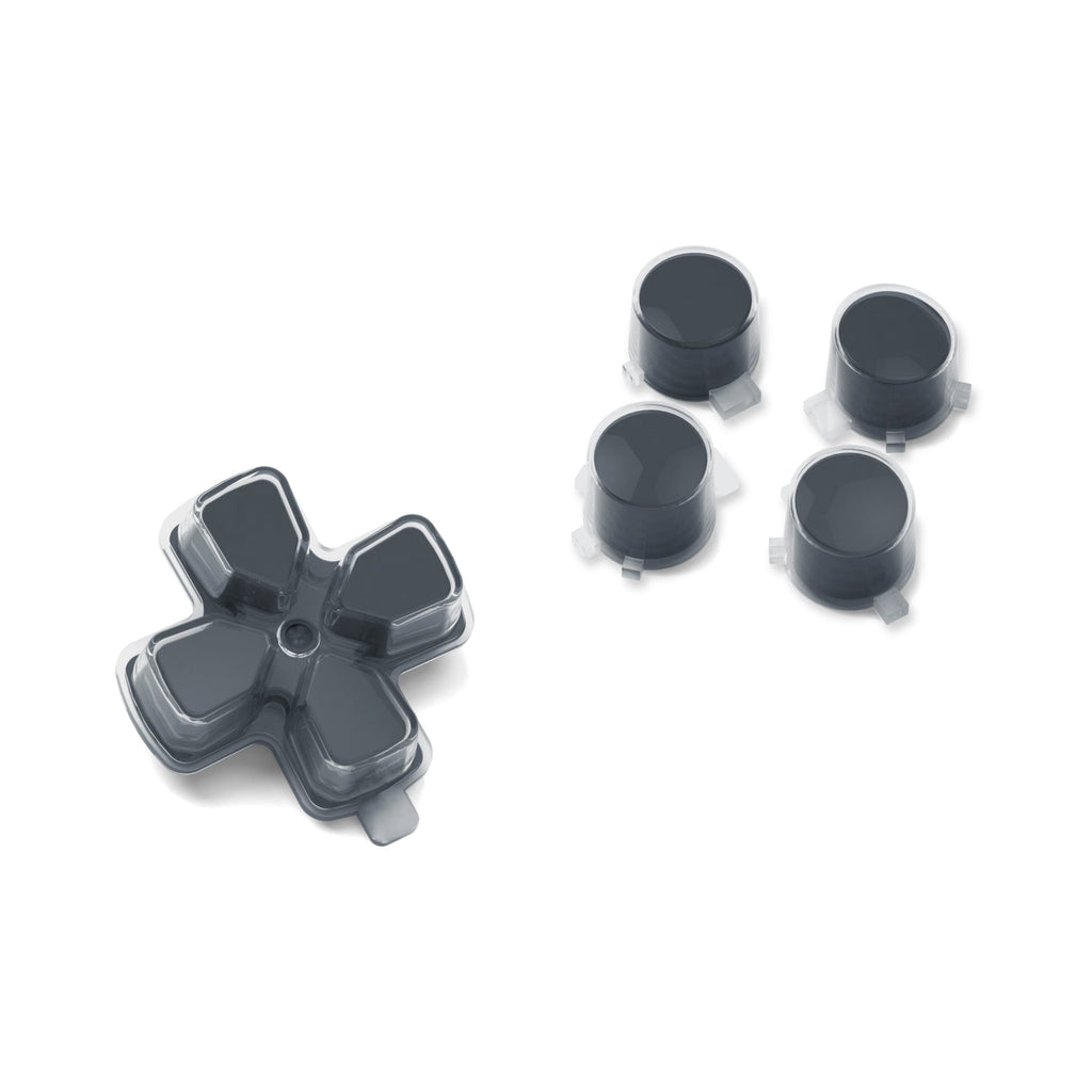 eXtremeRate Replacement No Letter Imprint Two-Tone Dpad Action Buttons for PS5 Controller - Gray & Clear eXtremeRate