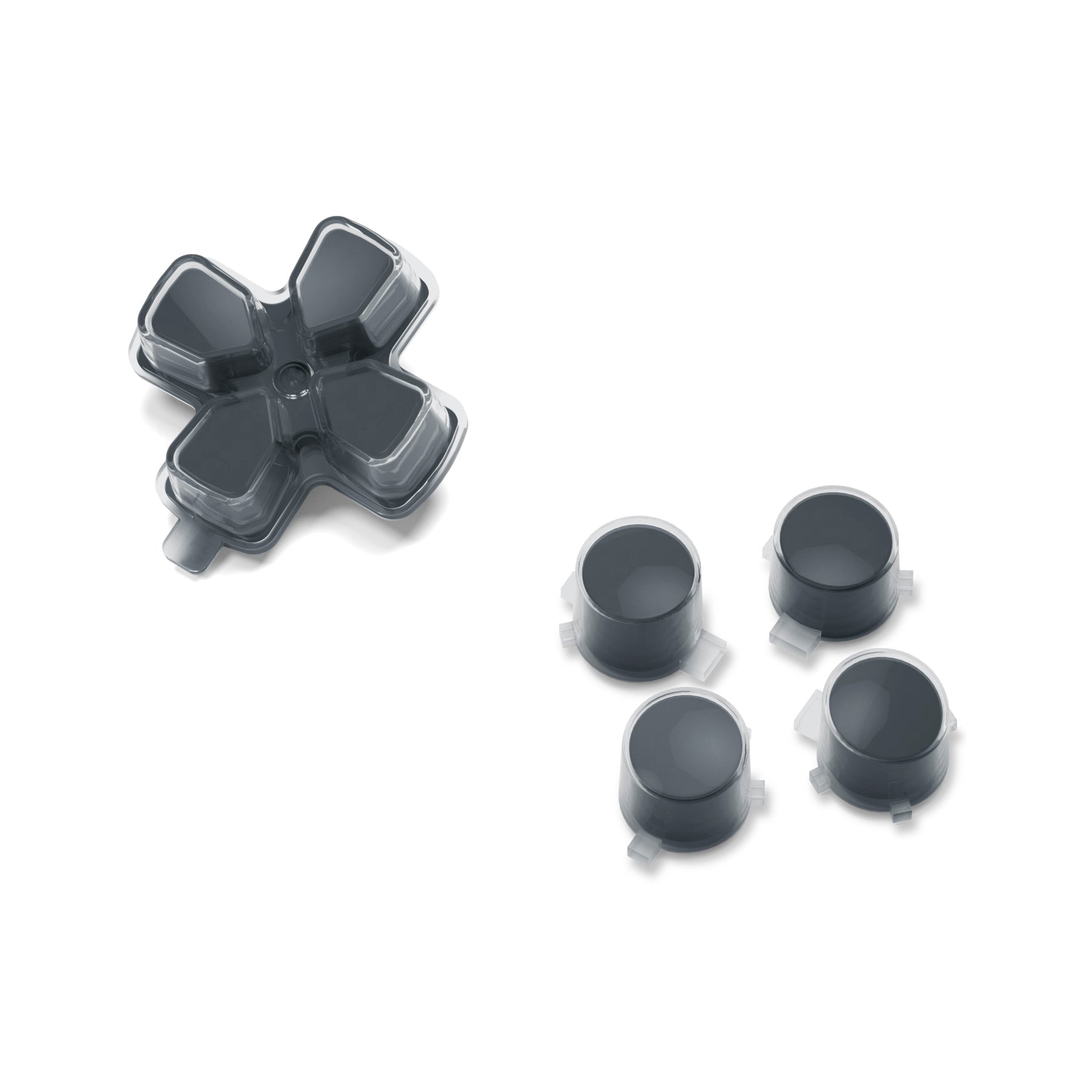 eXtremeRate Replacement No Letter Imprint Two-Tone Dpad Action Buttons for PS5 Controller - Gray & Clear eXtremeRate