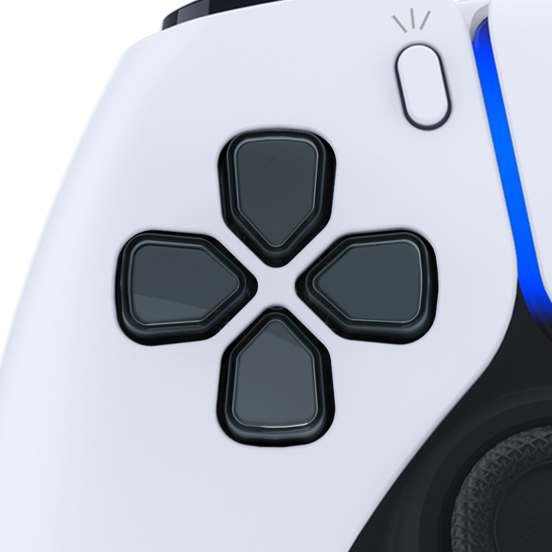eXtremeRate Replacement No Letter Imprint Two-Tone Dpad Action Buttons for PS5 Controller - Gray & Clear eXtremeRate