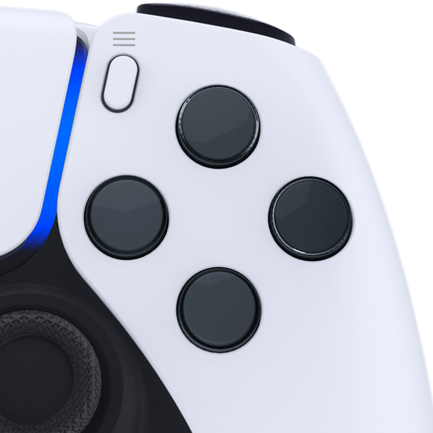 eXtremeRate Replacement No Letter Imprint Two-Tone Dpad Action Buttons for PS5 Controller - Gray & Clear eXtremeRate