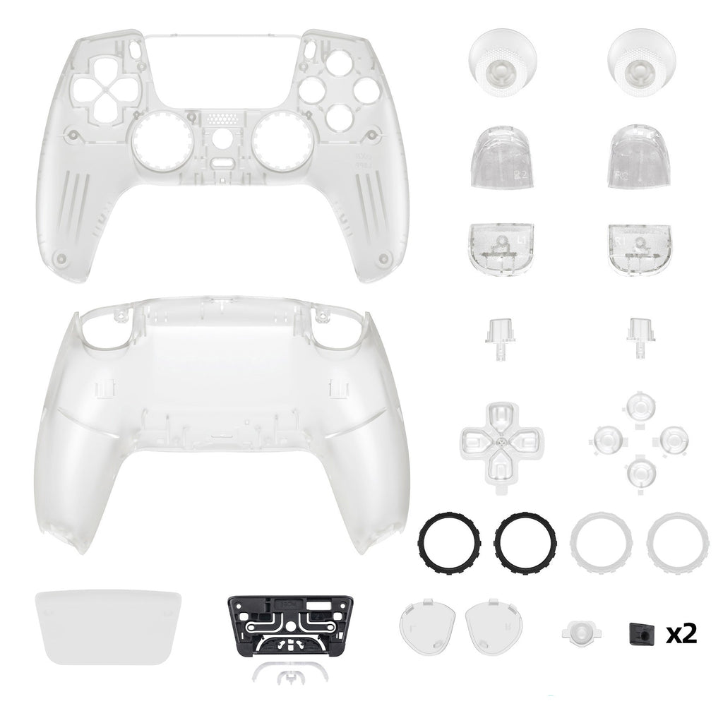 eXtremeRate LUNA Redesigned Replacement Full Set Shells with Buttons Compatible with PS5 Controller BDM-030/040/050 - Glow in Dark - Green eXtremeRate