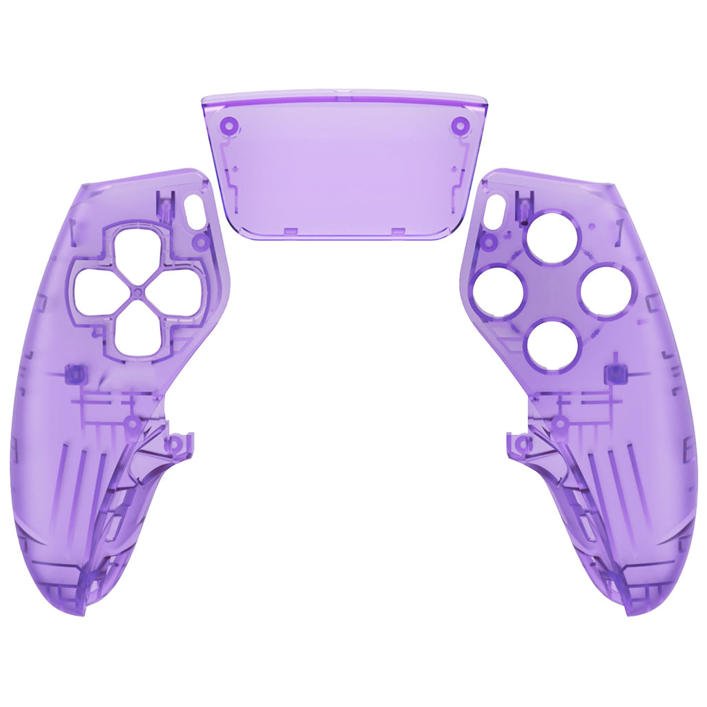 eXtremeRate Replacement Left Right Front Housing Shell with Touchpad Compatible with PS5 Edge Controller - Clear Atomic Purple eXtremeRate