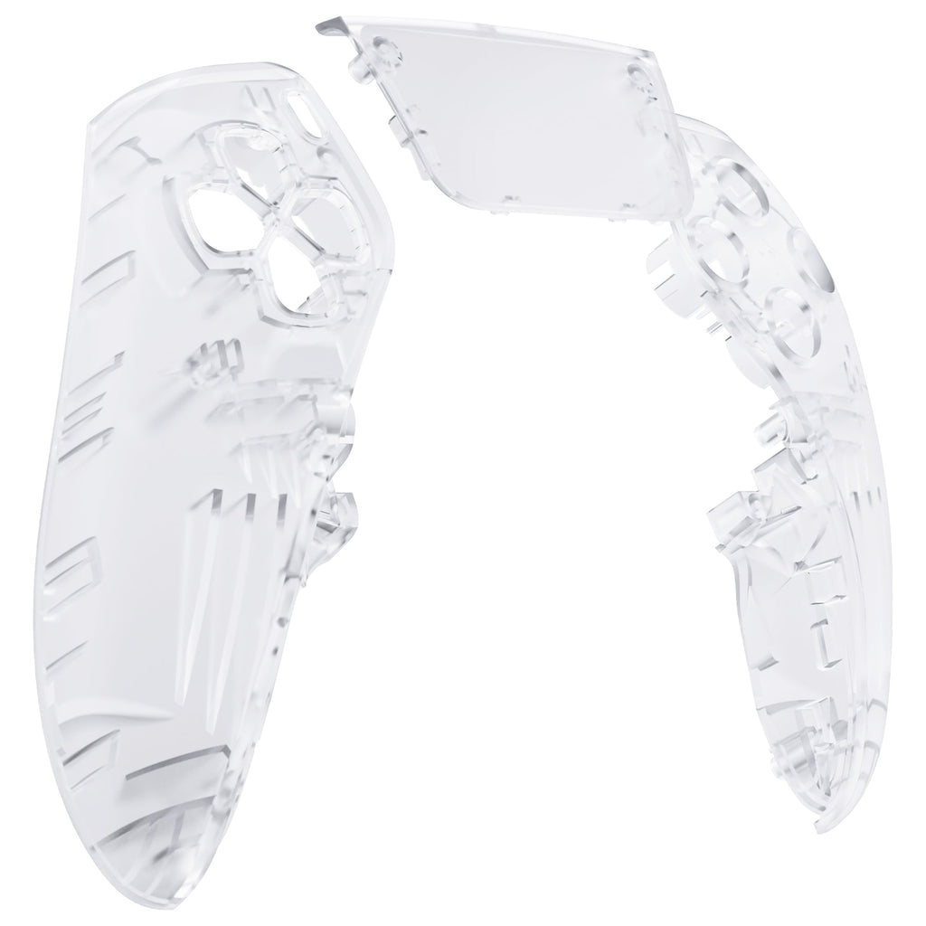 eXtremeRate Replacement Left Right Front Housing Shell with Touchpad Compatible with PS5 Edge Controller - Clear eXtremeRate