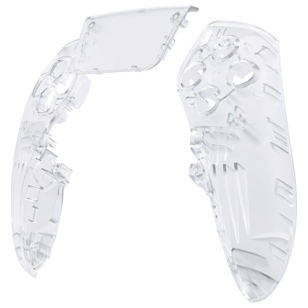 eXtremeRate Replacement Left Right Front Housing Shell with Touchpad Compatible with PS5 Edge Controller - Clear eXtremeRate