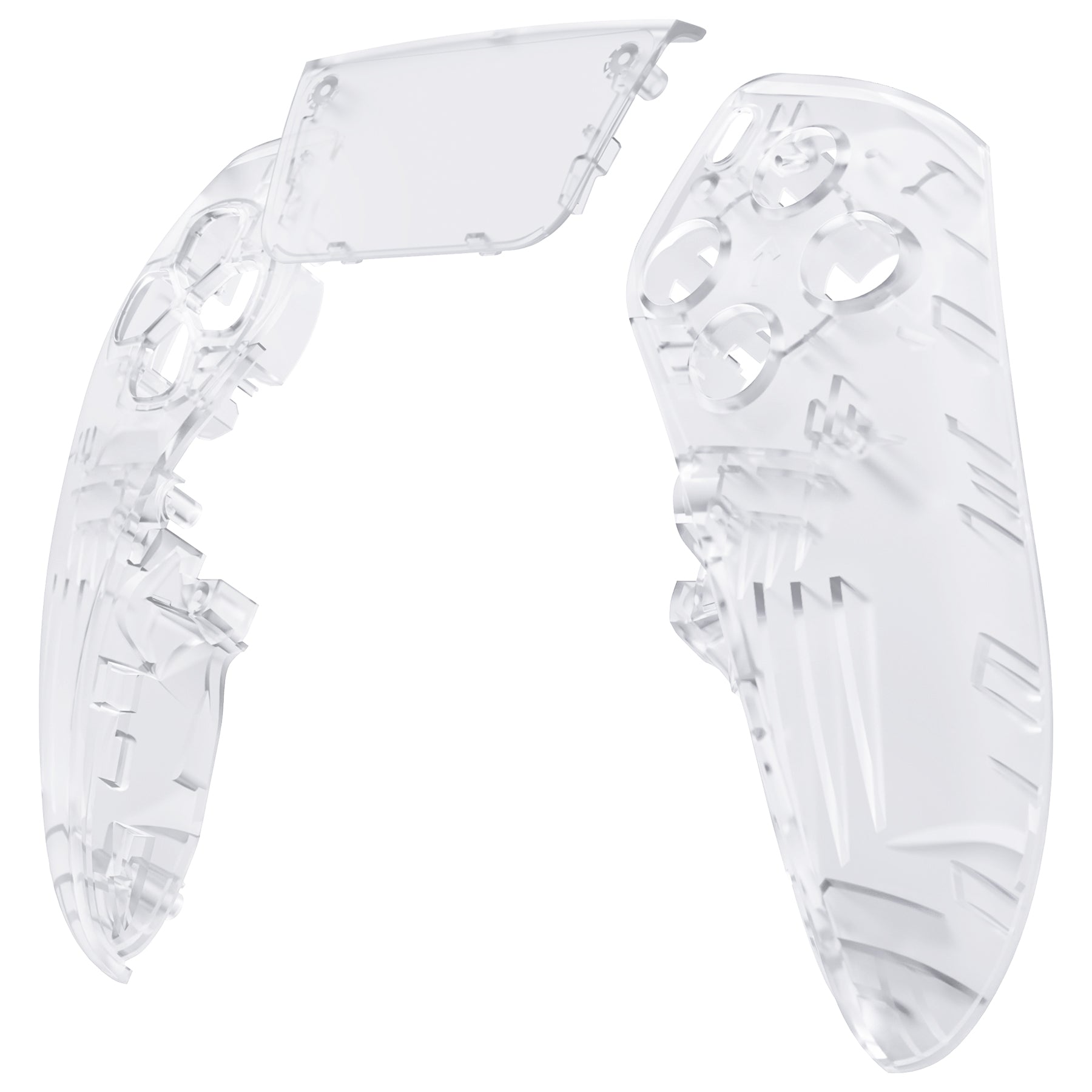 eXtremeRate Replacement Left Right Front Housing Shell with Touchpad Compatible with PS5 Edge Controller - Clear eXtremeRate