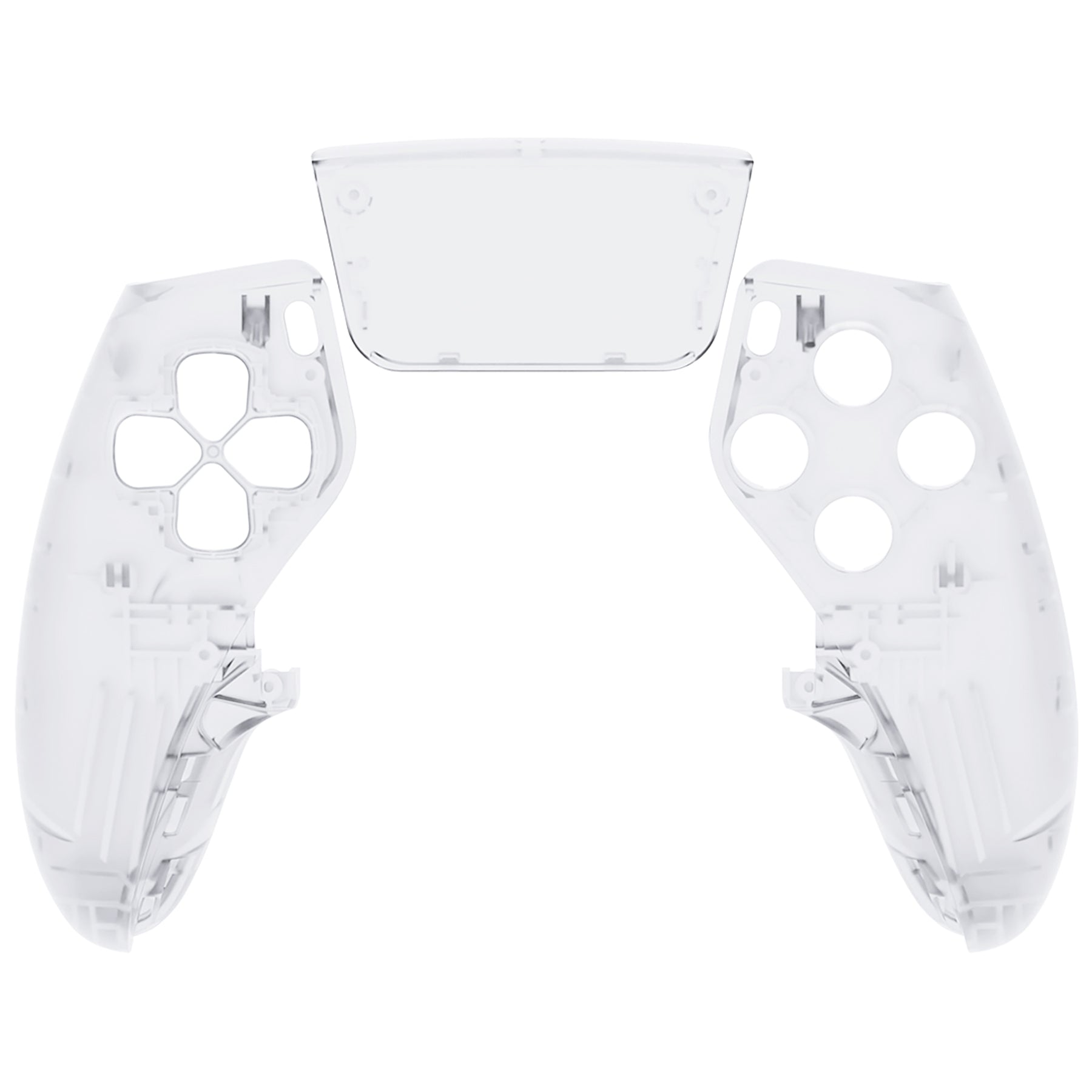 eXtremeRate Replacement Left Right Front Housing Shell with Touchpad Compatible with PS5 Edge Controller - Clear eXtremeRate