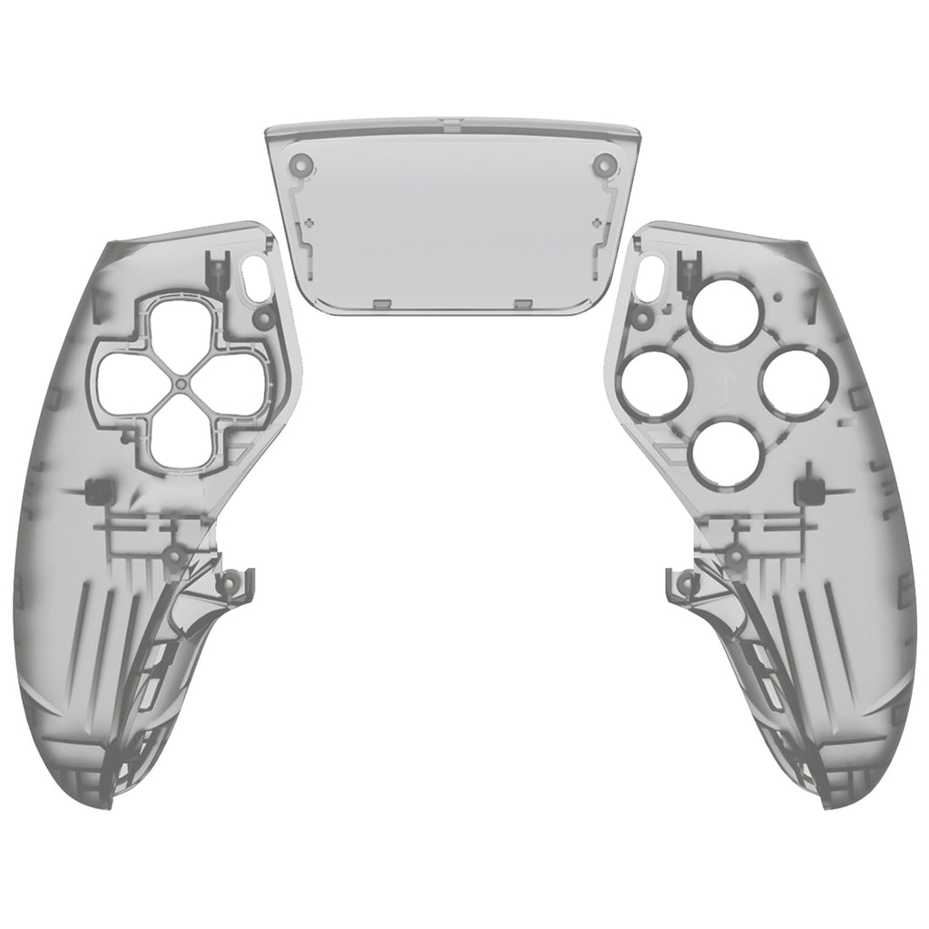 eXtremeRate Replacement Left Right Front Housing Shell with Touchpad Compatible with PS5 Edge Controller - Clear Black eXtremeRate