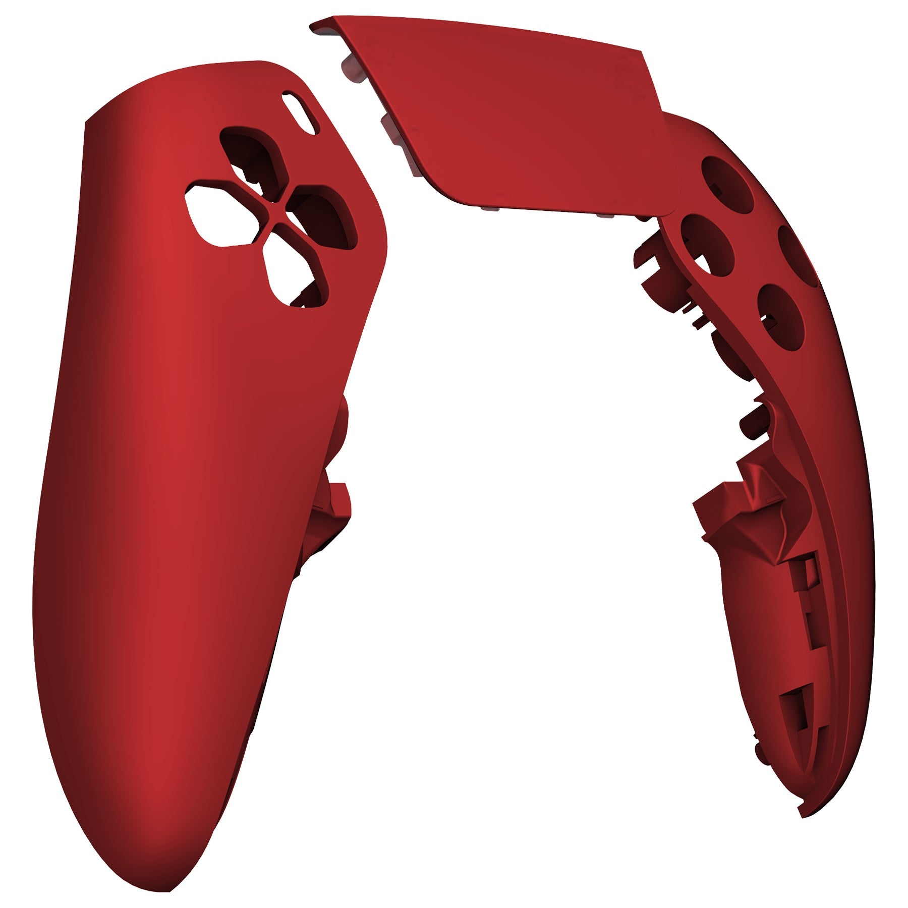 eXtremeRate Replacement Left Right Front Housing Shell with Touchpad Compatible with PS5 Edge Controller - Scarlet Red eXtremeRate