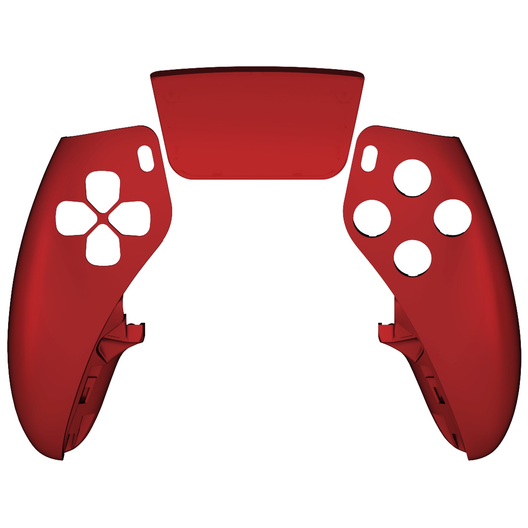 eXtremeRate Replacement Left Right Front Housing Shell with Touchpad Compatible with PS5 Edge Controller - Scarlet Red eXtremeRate