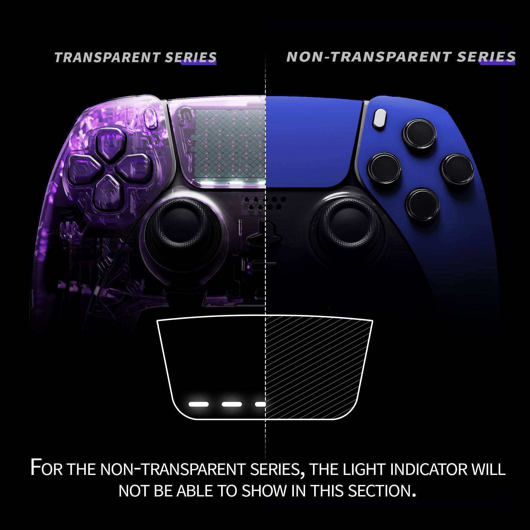 eXtremeRate Replacement Left Right Front Housing Shell with Touchpad Compatible with PS5 Edge Controller - Dream Blue eXtremeRate