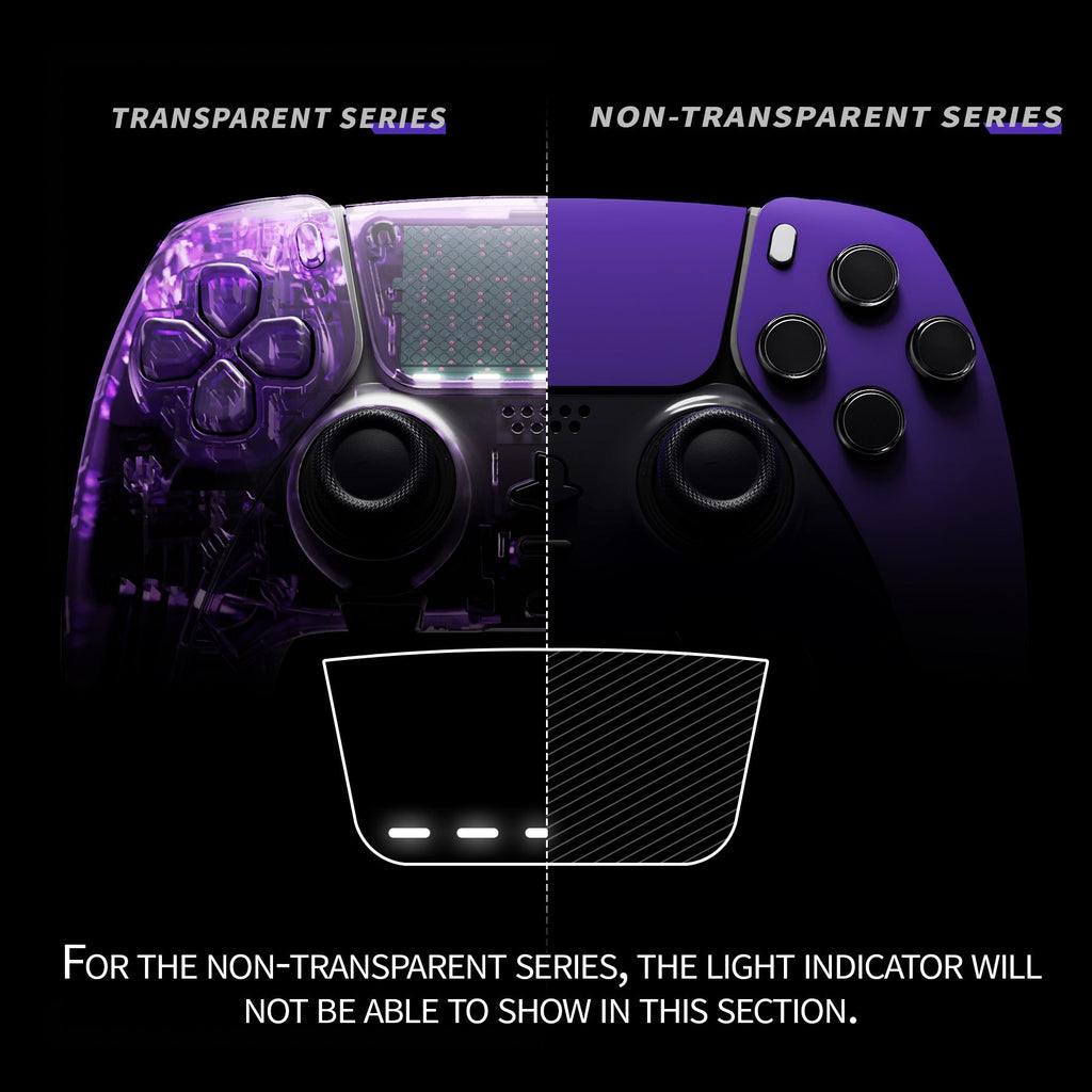 eXtremeRate Replacement Left Right Front Housing Shell with Touchpad Compatible with PS5 Edge Controller - Purple eXtremeRate
