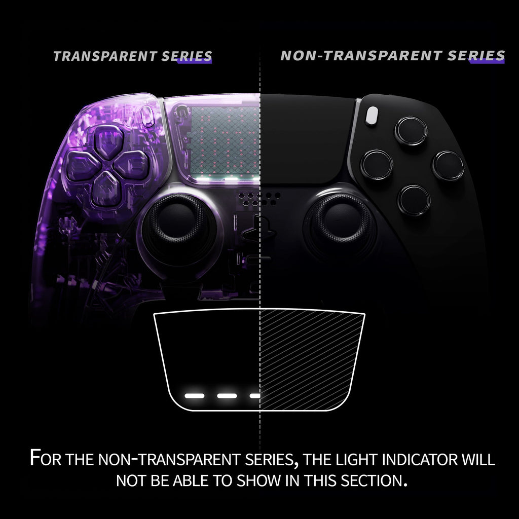 eXtremeRate Replacement Left Right Front Housing Shell with Touchpad Compatible with PS5 Edge Controller - Black eXtremeRate