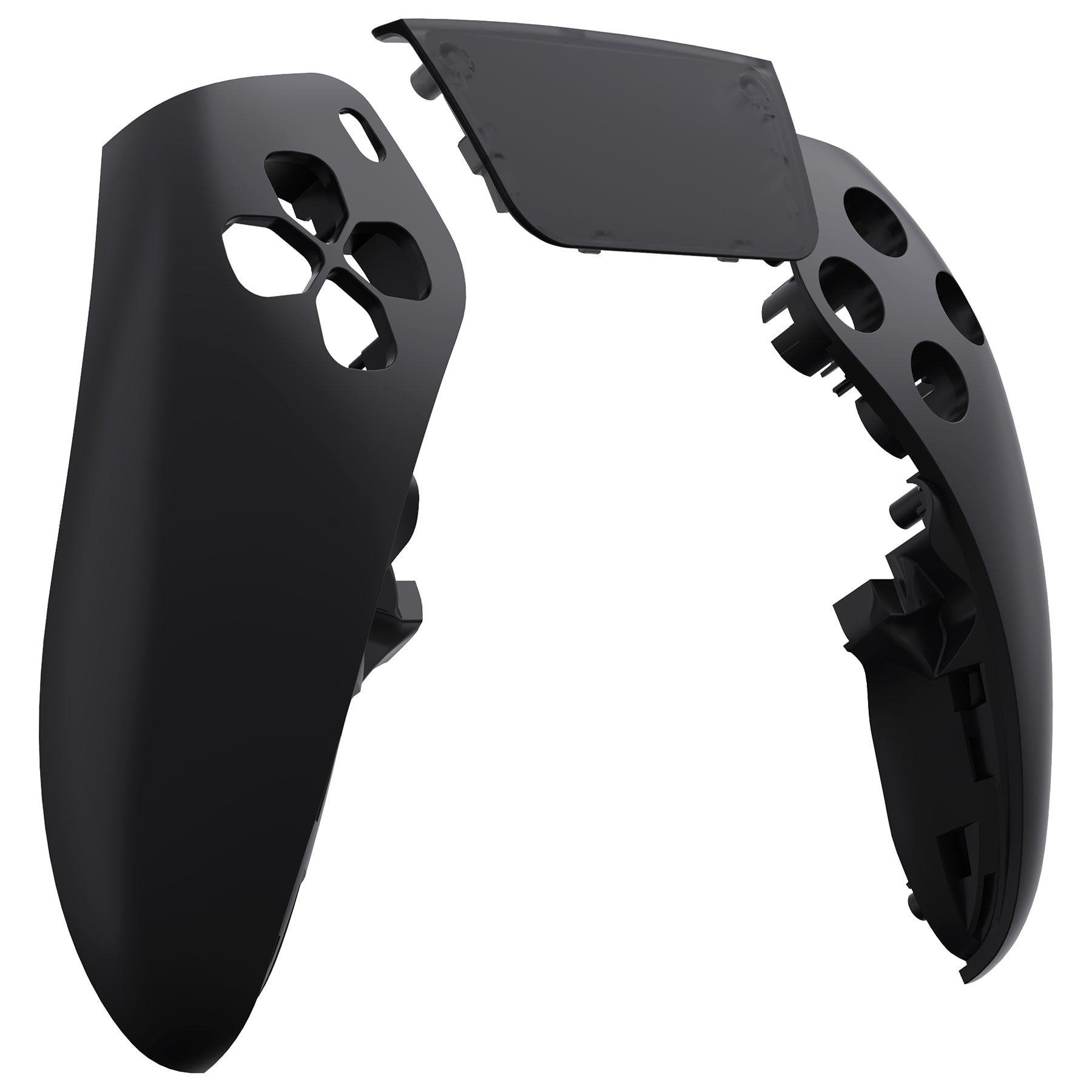 eXtremeRate Replacement Left Right Front Housing Shell with Touchpad Compatible with PS5 Edge Controller - Black eXtremeRate