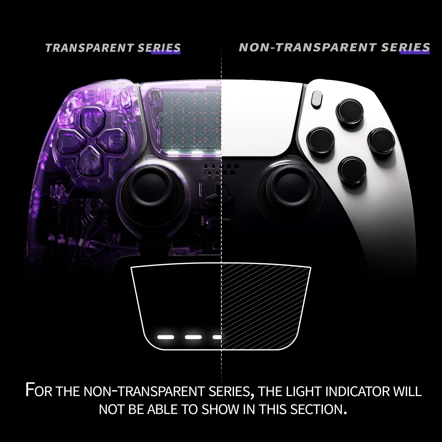 eXtremeRate Replacement Left Right Front Housing Shell with Touchpad Compatible with PS5 Edge Controller - White eXtremeRate