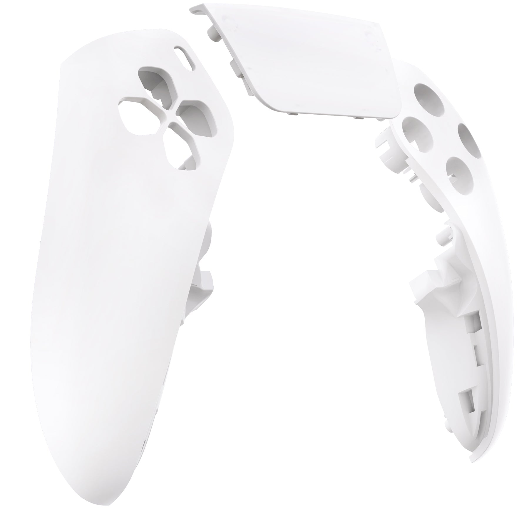 eXtremeRate Replacement Left Right Front Housing Shell with Touchpad Compatible with PS5 Edge Controller - White eXtremeRate
