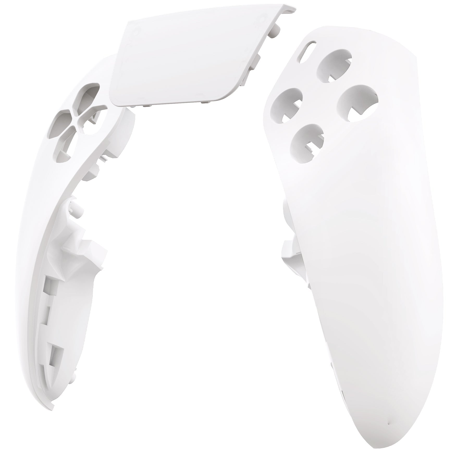 eXtremeRate Replacement Left Right Front Housing Shell with Touchpad Compatible with PS5 Edge Controller - White eXtremeRate