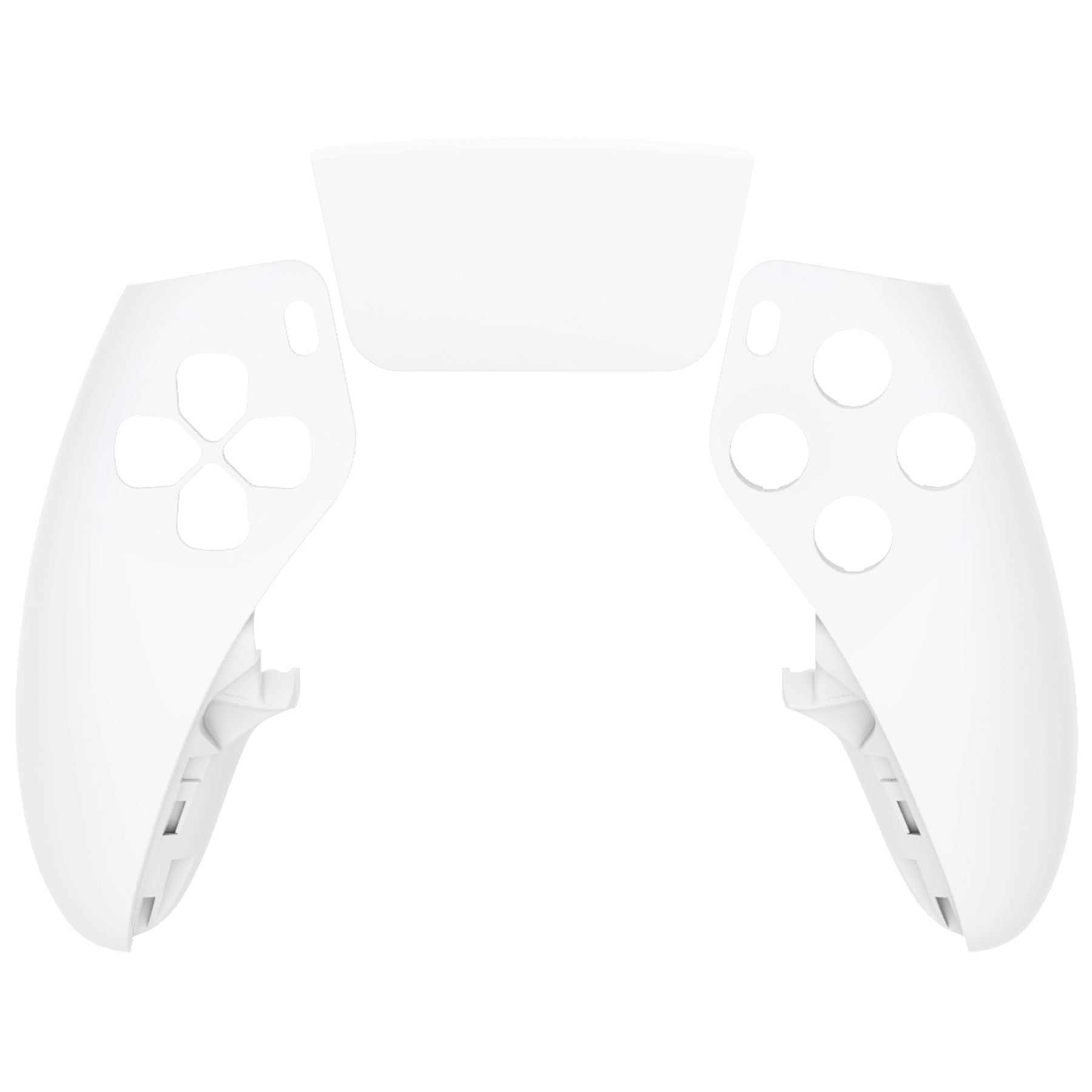 eXtremeRate Replacement Left Right Front Housing Shell with Touchpad Compatible with PS5 Edge Controller - White eXtremeRate