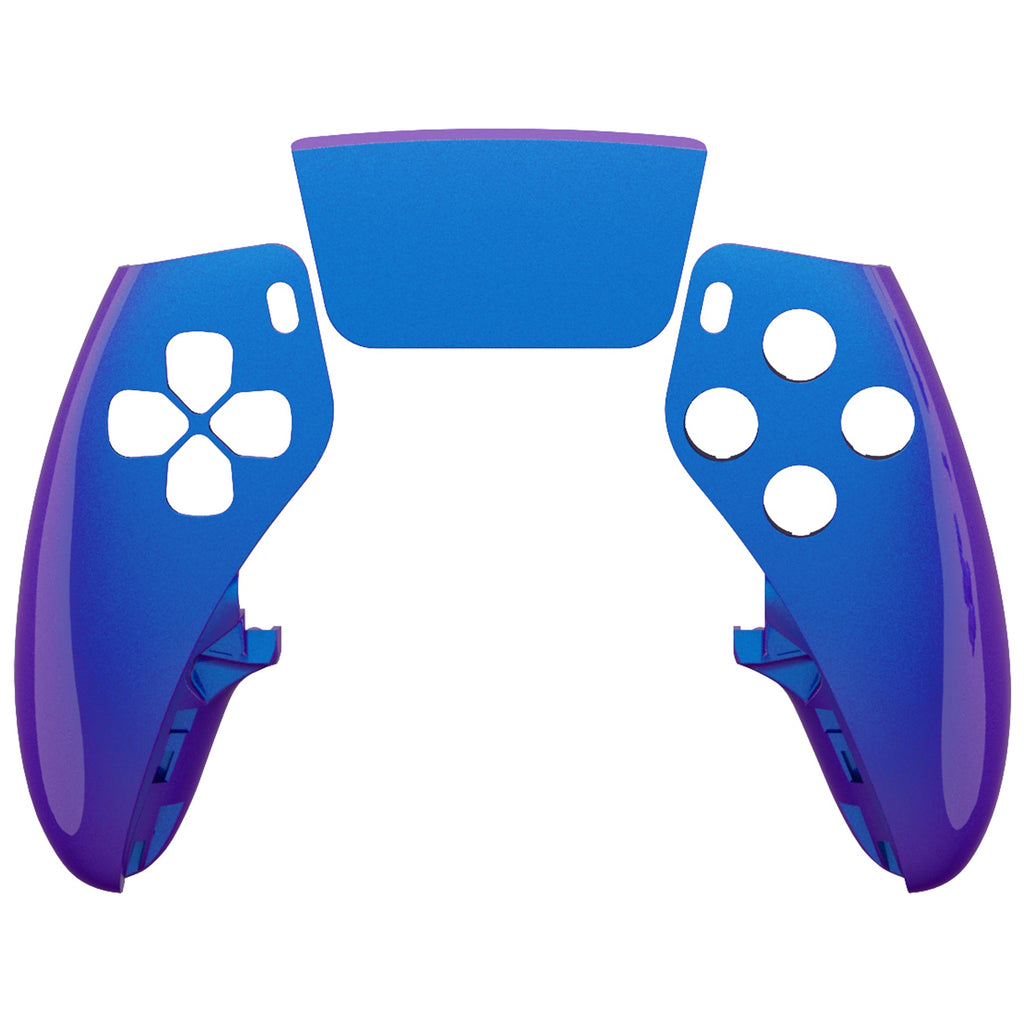 eXtremeRate Replacement Left Right Front Housing Shell with Touchpad Compatible with PS5 Edge Controller - Chameleon Purple Blue eXtremeRate