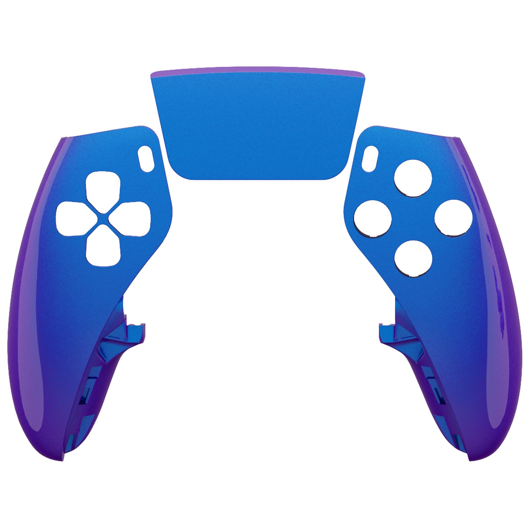 eXtremeRate Replacement Left Right Front Housing Shell with Touchpad Compatible with PS5 Edge Controller - Chameleon Purple Blue eXtremeRate