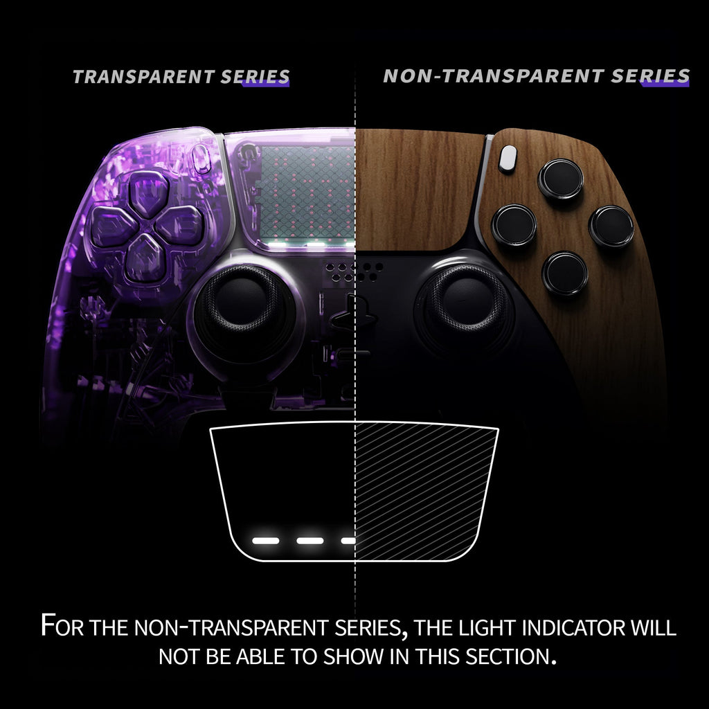 eXtremeRate Replacement Left Right Front Housing Shell with Touchpad Compatible with PS5 Edge Controller - Wood Grain eXtremeRate