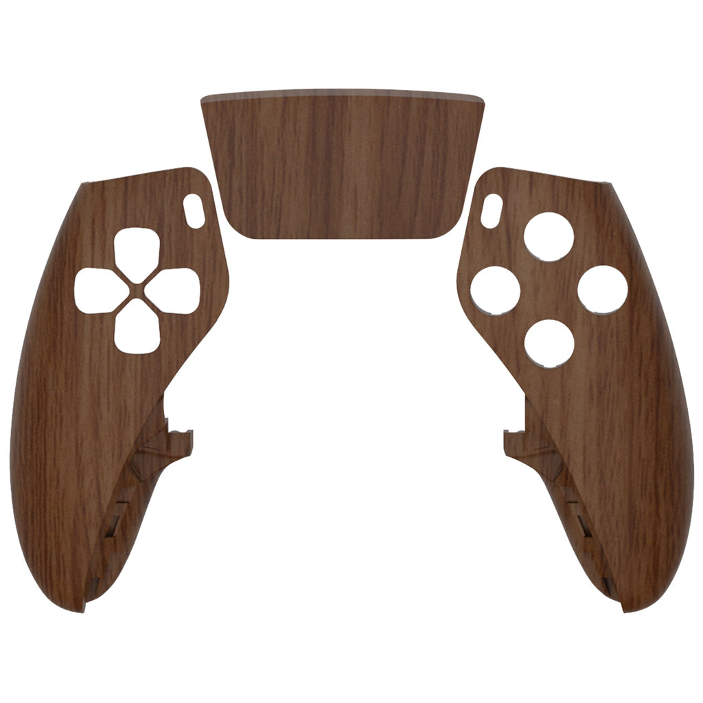 eXtremeRate Replacement Left Right Front Housing Shell with Touchpad Compatible with PS5 Edge Controller - Wood Grain eXtremeRate