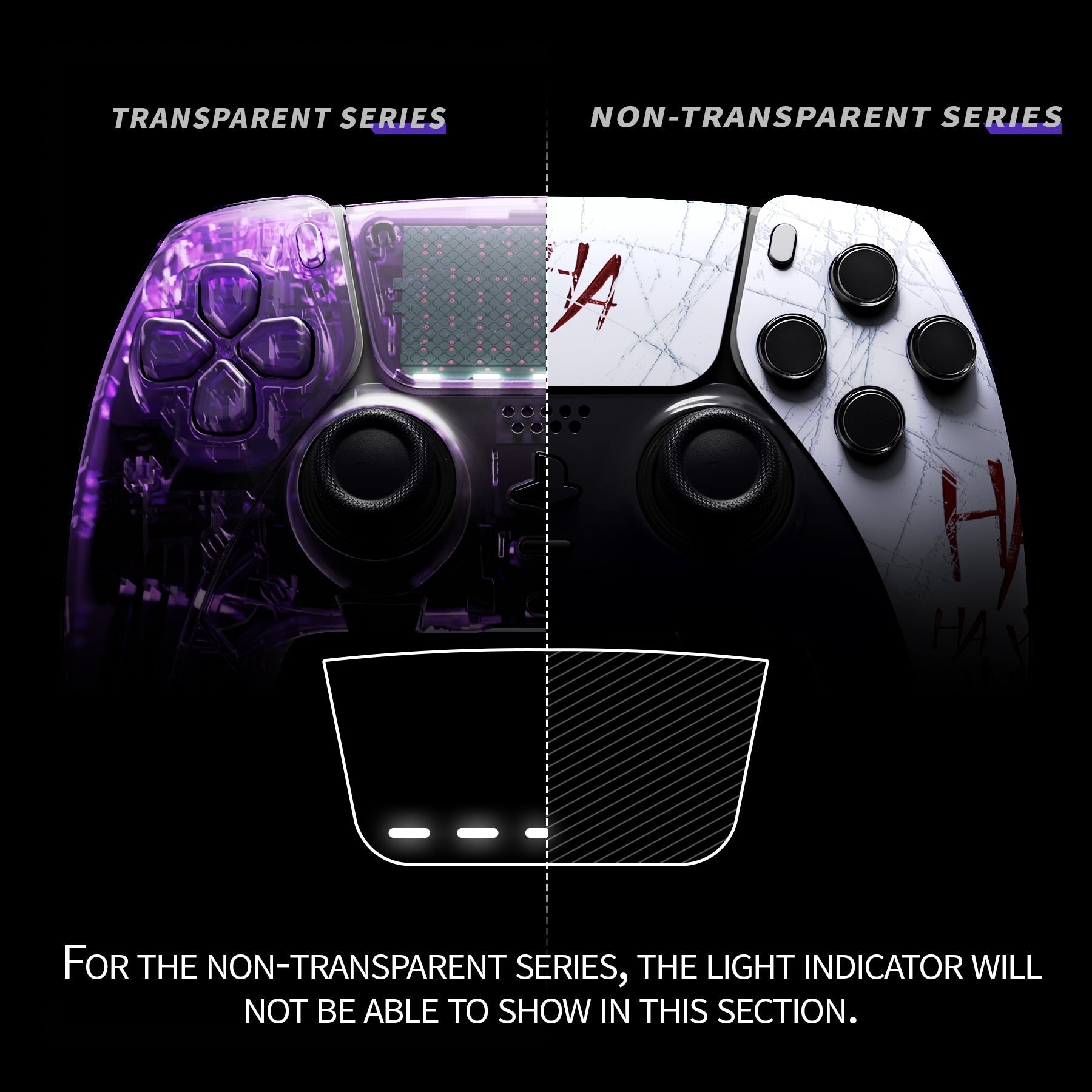 eXtremeRate Replacement Left Right Front Housing Shell with Touchpad Compatible with PS5 Edge Controller - Clown HAHAHA eXtremeRate