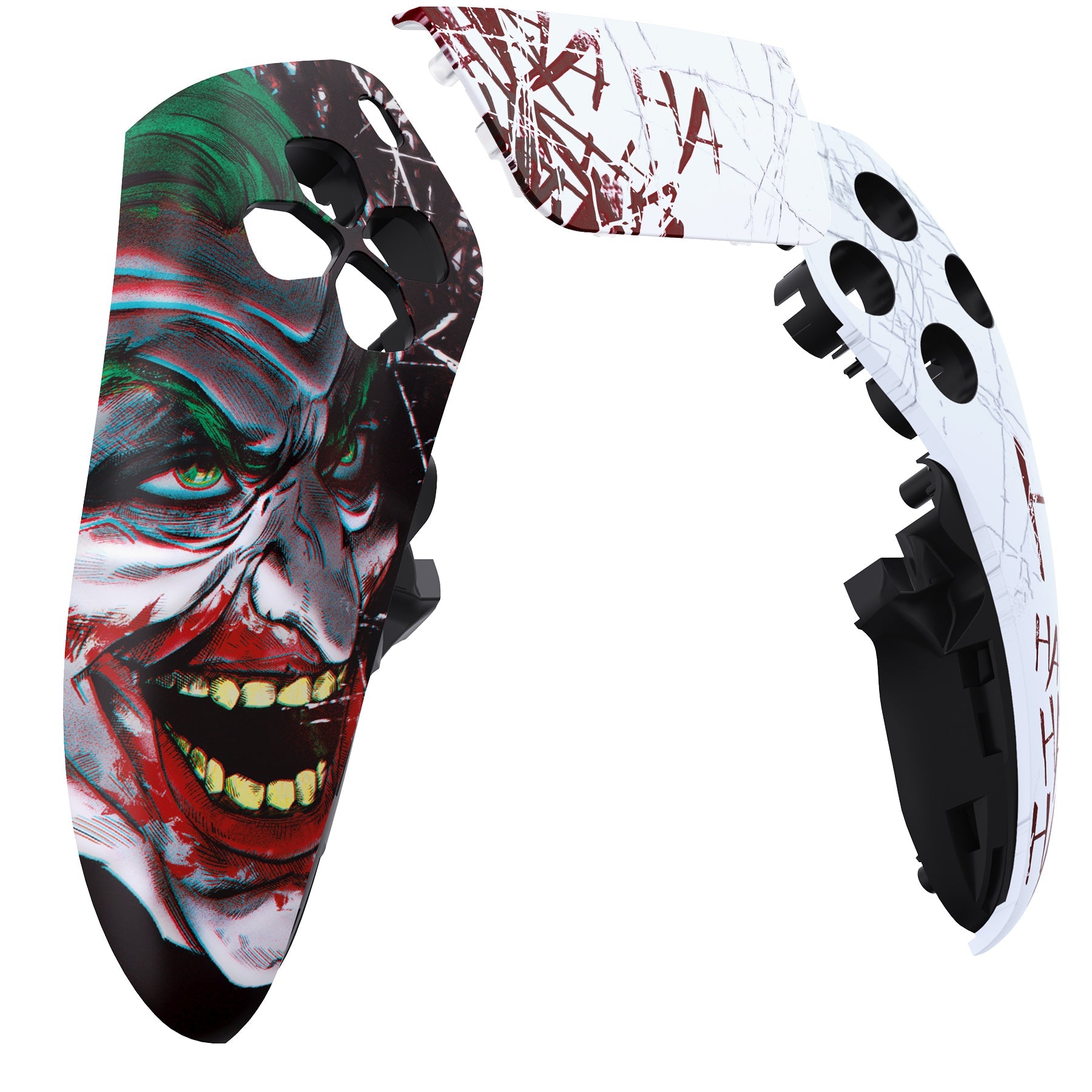 eXtremeRate Replacement Left Right Front Housing Shell with Touchpad Compatible with PS5 Edge Controller - Clown HAHAHA eXtremeRate