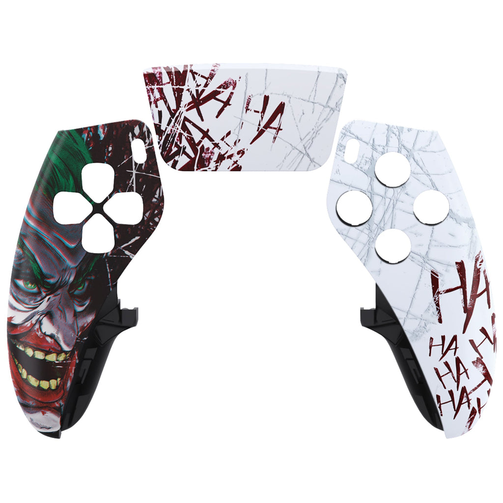 eXtremeRate Replacement Left Right Front Housing Shell with Touchpad Compatible with PS5 Edge Controller - Clown HAHAHA eXtremeRate