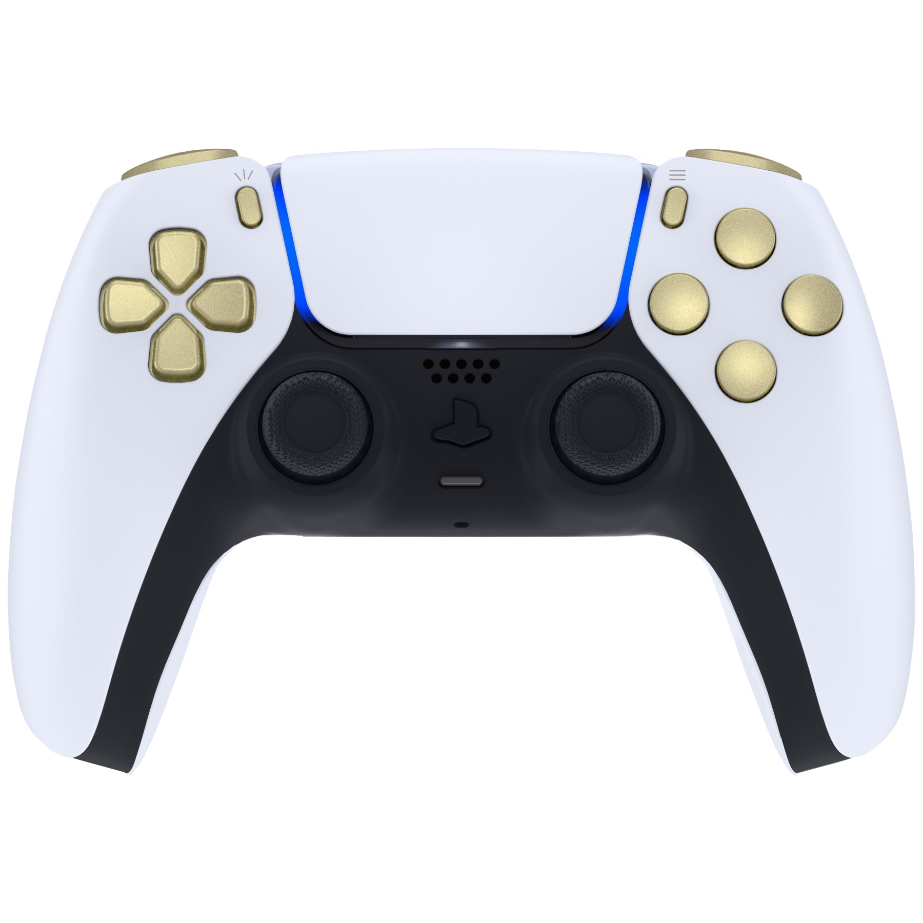eXtremeRate Replacement Full Set Buttons Compatible with PS5 Controller BDM-030/040/050/060 - Metallic Champagne Gold eXtremeRate