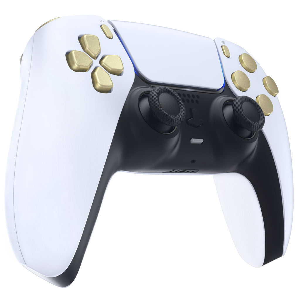 eXtremeRate Replacement Full Set Buttons Compatible with PS5 Controller BDM-030/040/050/060 - Metallic Champagne Gold eXtremeRate