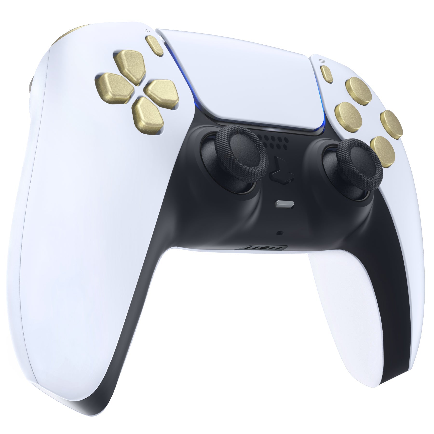 eXtremeRate Replacement Full Set Buttons Compatible with PS5 Controller BDM-030/040/050/060 - Metallic Champagne Gold eXtremeRate