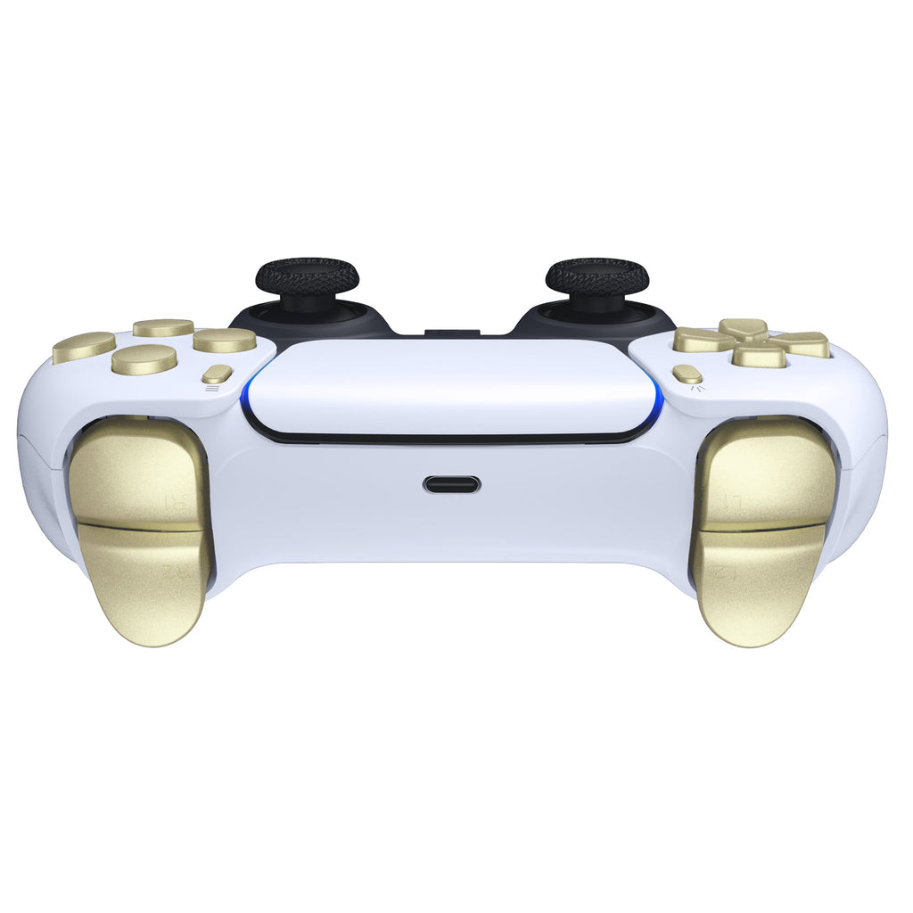 eXtremeRate Replacement Full Set Buttons Compatible with PS5 Controller BDM-030/040/050/060 - Metallic Champagne Gold eXtremeRate