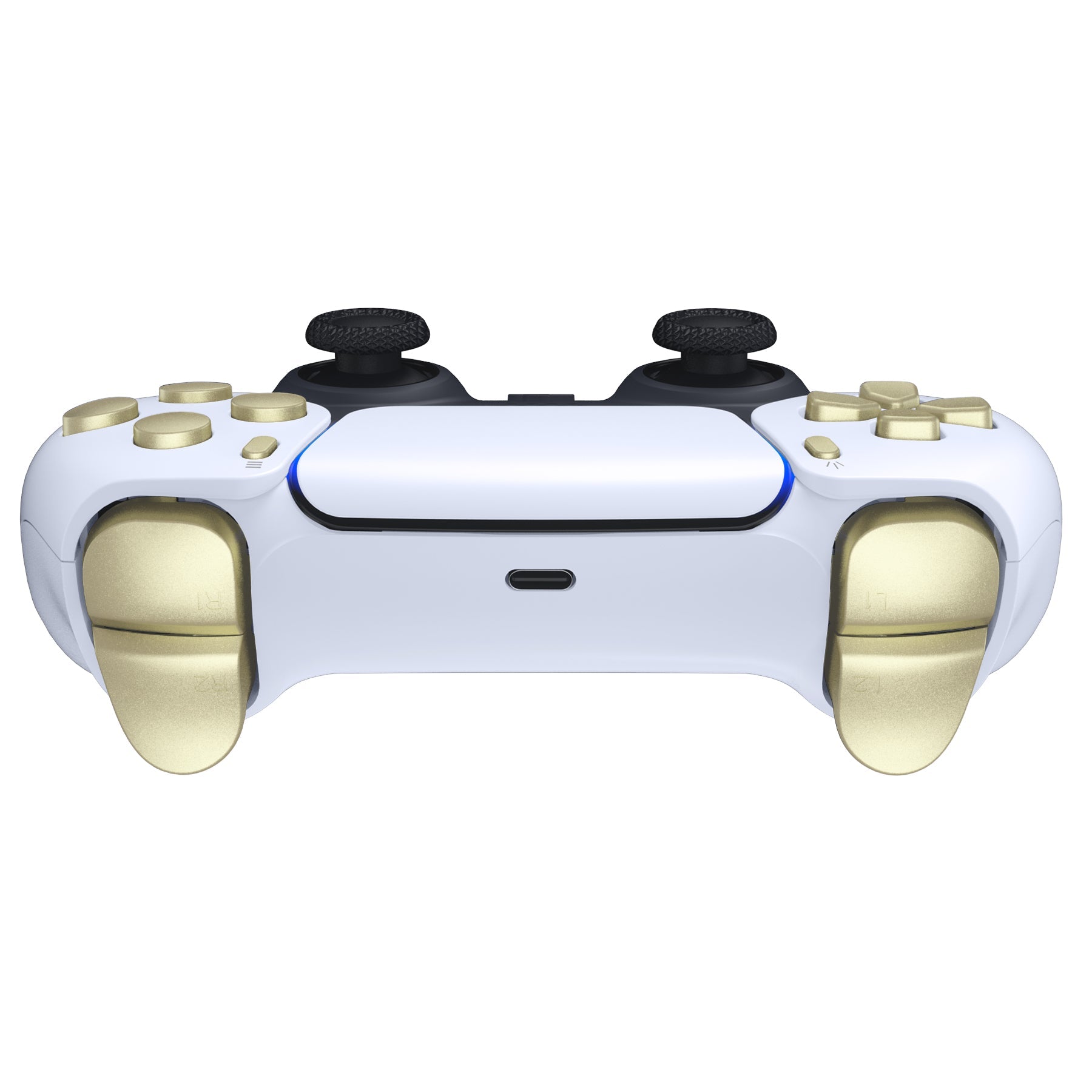 eXtremeRate Replacement Full Set Buttons Compatible with PS5 Controller BDM-030/040/050/060 - Metallic Champagne Gold eXtremeRate