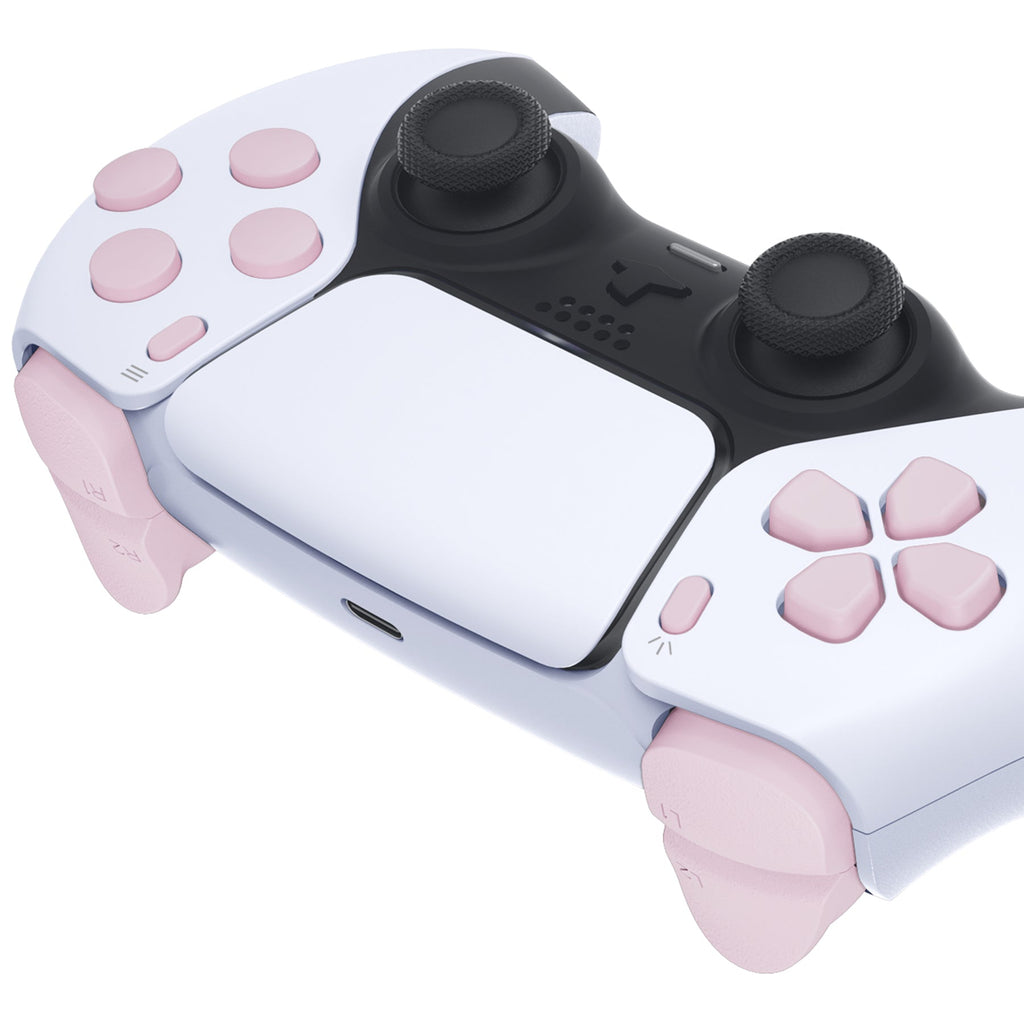 eXtremeRate Replacement Full Set Buttons Compatible with PS5 Controller BDM-030/040/050/060 - Cherry Blossoms Pink eXtremeRate