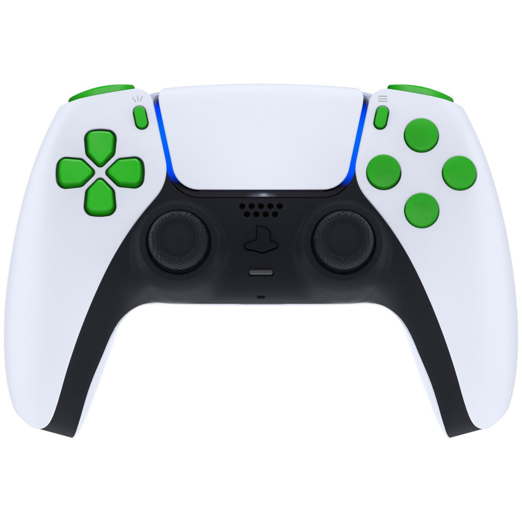 eXtremeRate Replacement Full Set Buttons Compatible with PS5 Controller BDM-030/040/050/060 - Green eXtremeRate