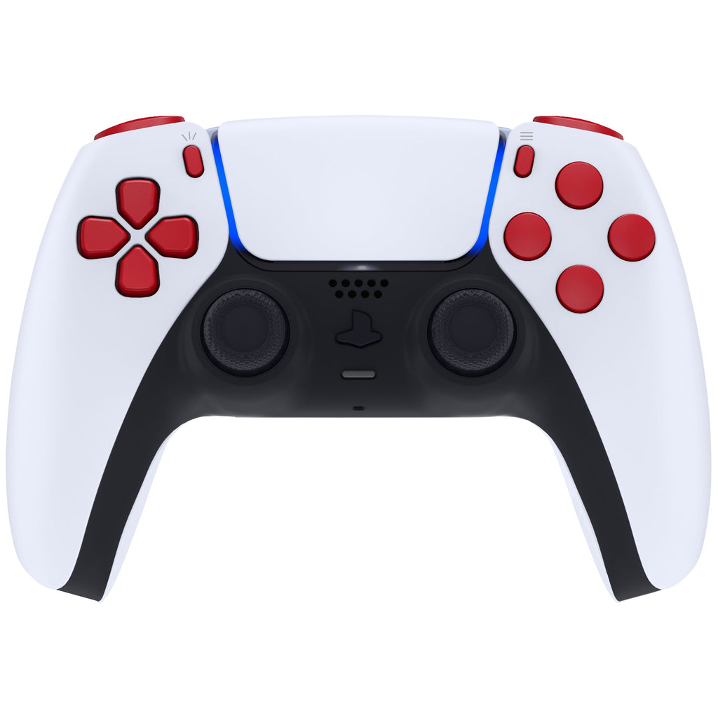 eXtremeRate Replacement Full Set Buttons Compatible with PS5 Controller BDM-030/040/050/060 - Passion Red eXtremeRate